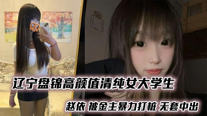 辽宁盘锦高颜值清纯女大学生 赵依 被金主暴力打桩 无套中出 外表清纯内心闷骚 反差感十足